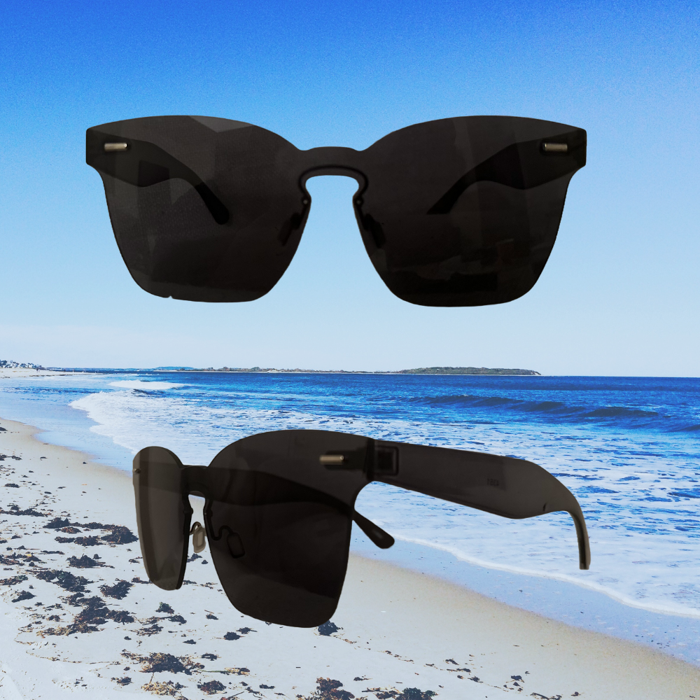 Stylish Black Rimless Sunglasses – Modern Design, UV Protection - Swaggy Steals