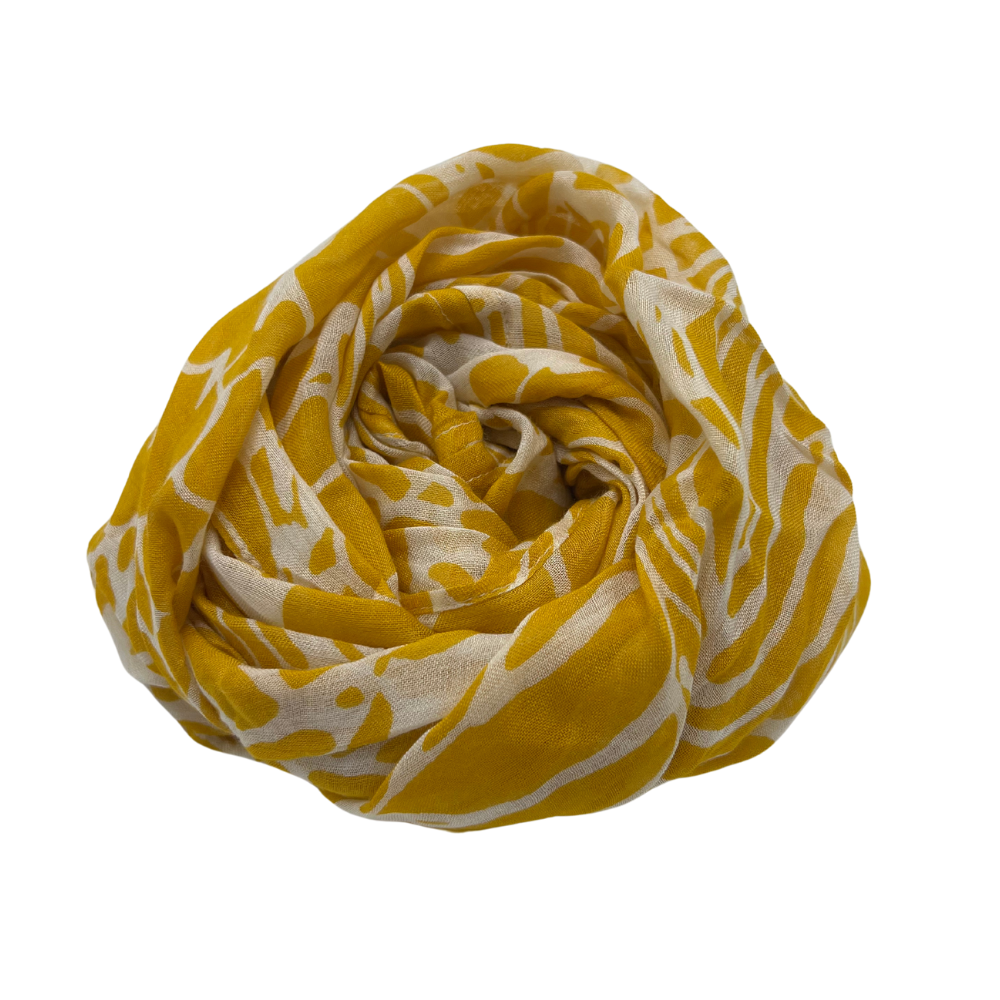 Vibrant Yellow and White Scarf - Lightweight and Stylish - Swaggy Steals