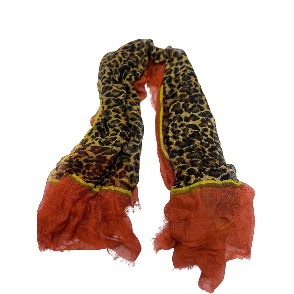 Leopard Print and Rust Scarf | Swaggy Steals - Curated Unique Finds in Fashion Accessories - Swaggy Steals