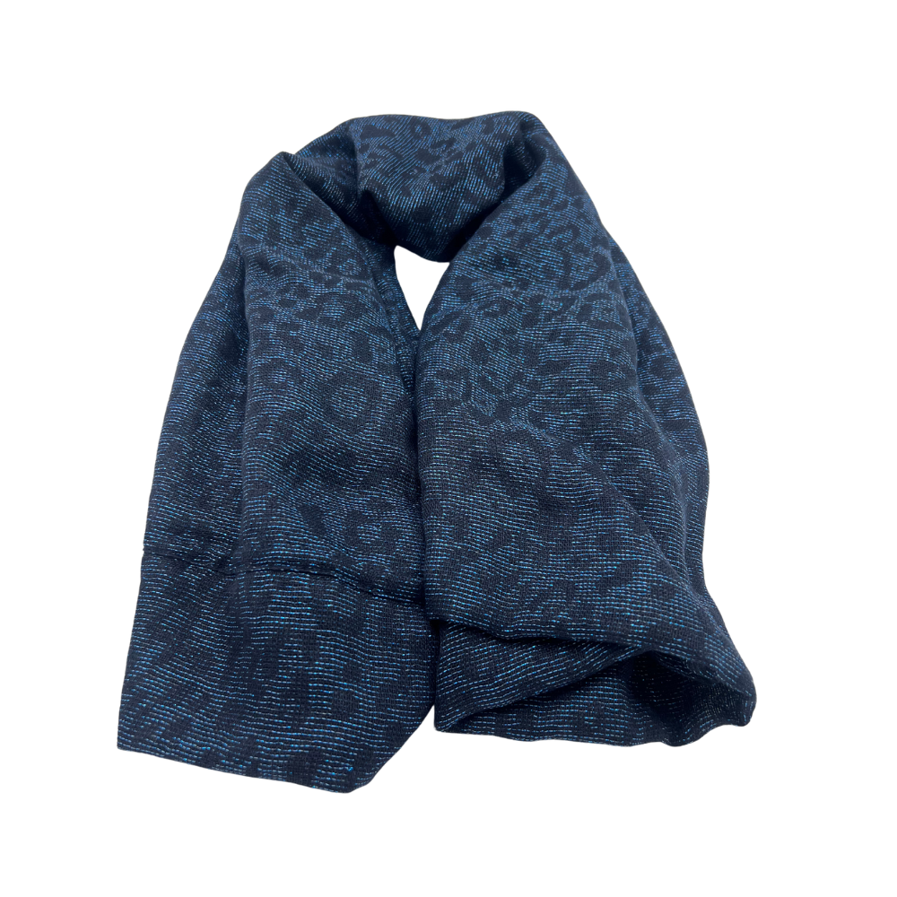 Navy Blue Leopard Print Scarf | Swaggy Steals - Curated Unique Finds in Fashion Accessories - Swaggy Steals