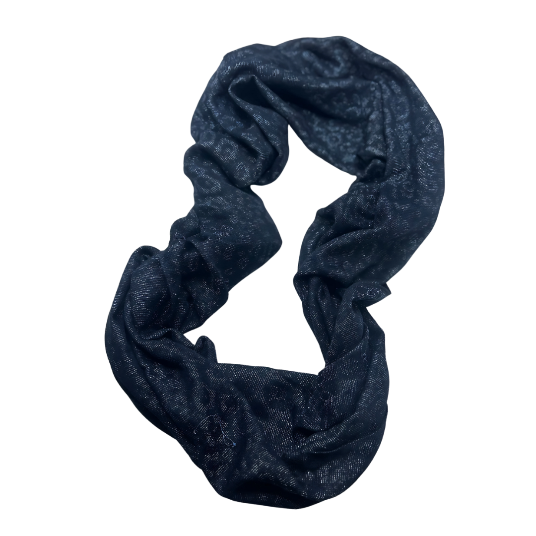 Elegant Blue and White Print Shimmer Infinity Scarf - Lightweight Fashion Accessory