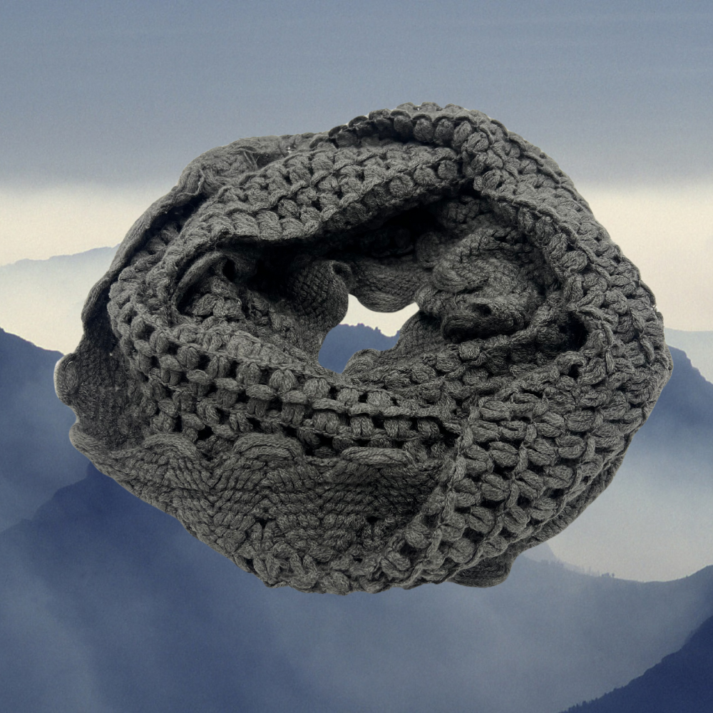 Elegant Gray Crochet Infinity Scarf – Cozy and Stylish Accessory for Any Season - Swaggy Steals