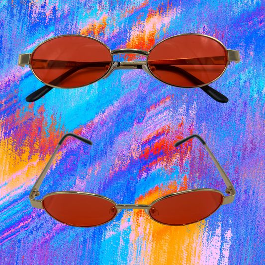 Vintage Red Lens Gold Frame Sunglasses | Swaggy Steals - Unique and Trendy Fashion Accessories - Swaggy Steals