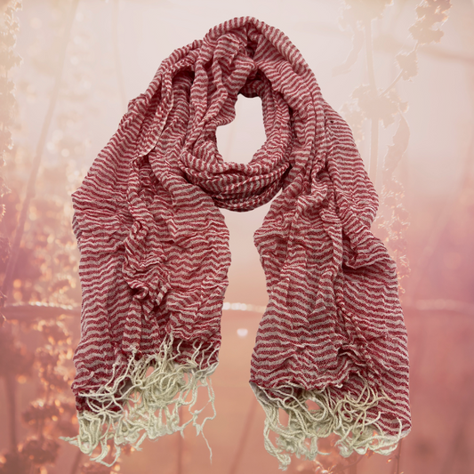 Classic Red and White Striped Scarf - Lightweight and Trendy - Swaggy Steals