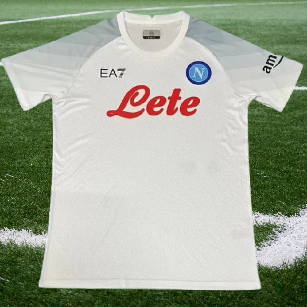 Napoli 2023/24 Away Kit EA7 Soccer Jersey - White - Swaggy Steals