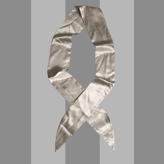 Vintage Silver Silk Scarf | Swaggy Steals - Luxurious and Timeless Fashion Accessory - Swaggy Steals