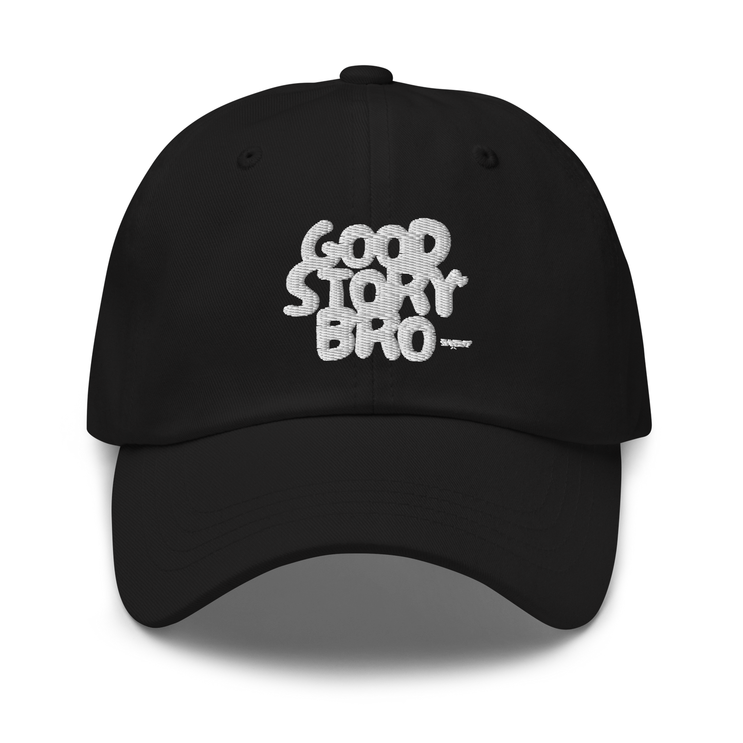 Good Story Bro Dad Hat Black and White by Swaggy Collective - Swaggy Steals