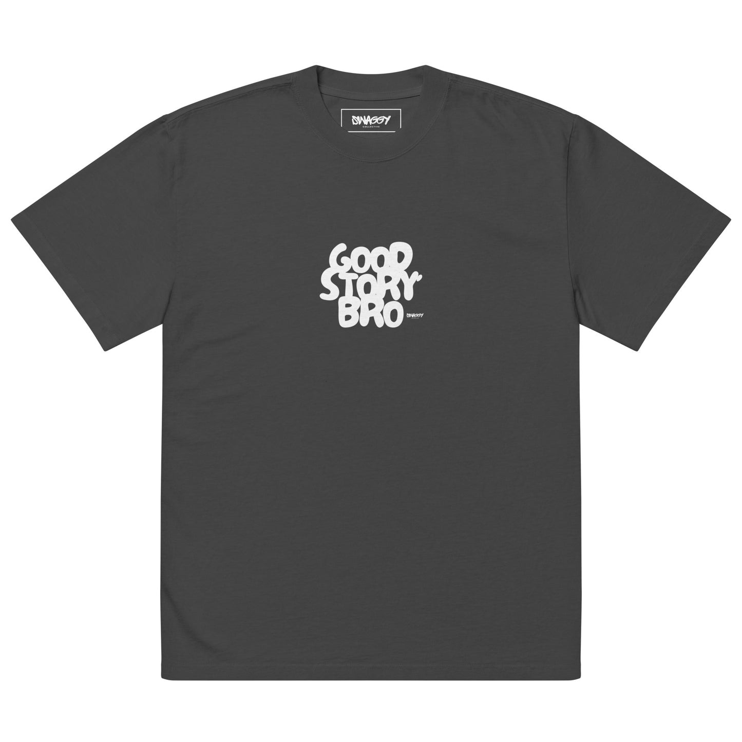 Good Story Bro oversized t-shirt Black and White by Swaggy Collective - Swaggy Steals