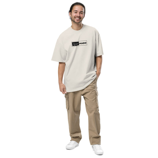 Quemado Oversized faded off white and blac kt-shirt by Swaggy Collective - Swaggy Steals