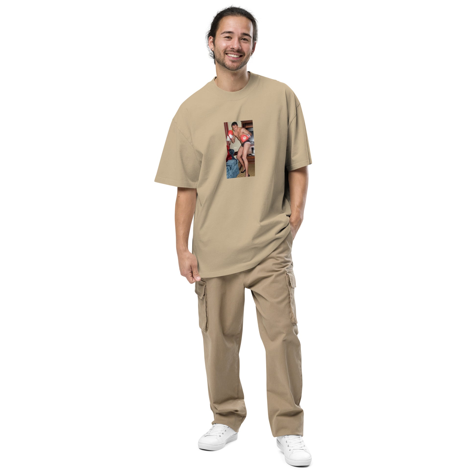 Oscar De La Hoya in Heels Oversized faded t-shirt | Swaggy Collective Street Wear - Swaggy Steals