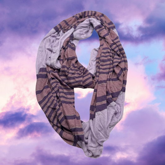 Shades of Purple Striped Infinity Scarf - Soft Versatile Fashion